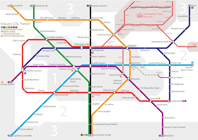 Create a custom transit diagram or metro map design for you by ...
