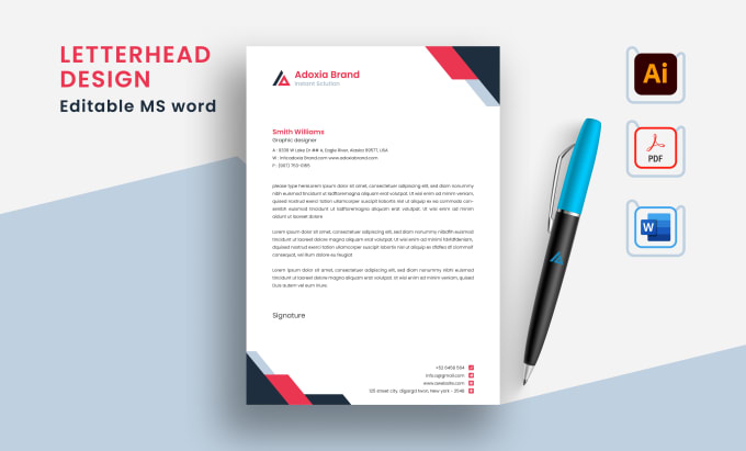 design professional looking letterhead editable ms word template