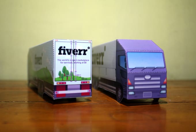 Create a simple truck paper model from your logo by Themarsart | Fiverr