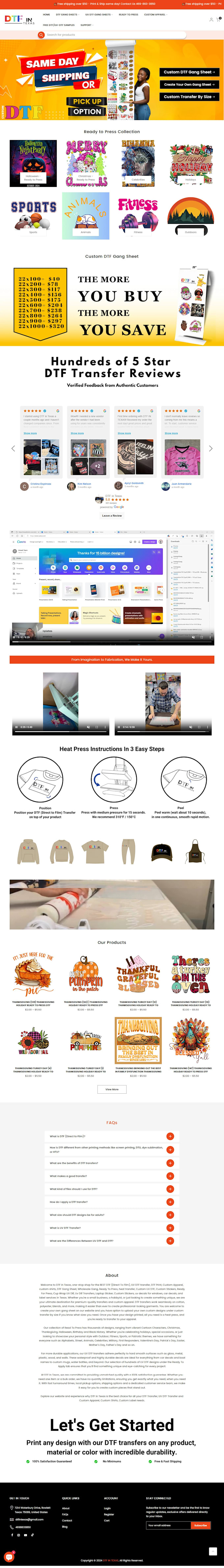 design your dtf printing website with gang sheet builder
