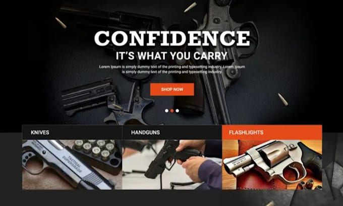 create firearms website gun website ammunition website