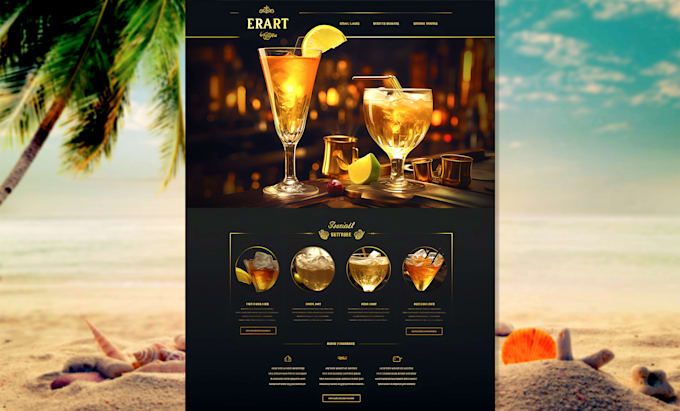do restaurant website bar cocktail and shop menu design