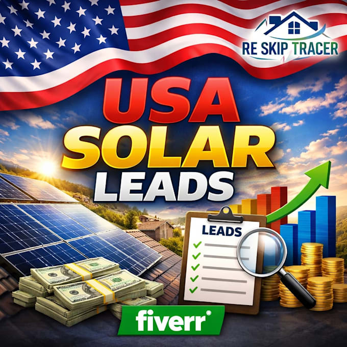 provide high quality USA solar leads with verified homeowners and skip tracing