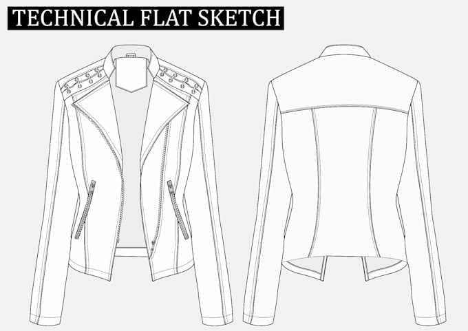 do technical flat sketches and fashion flats
