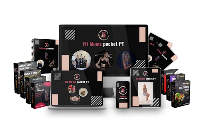 design 3d box digital product mockup, online course cover