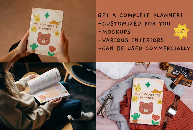 design custom planner, journal, calendar and habit tracker