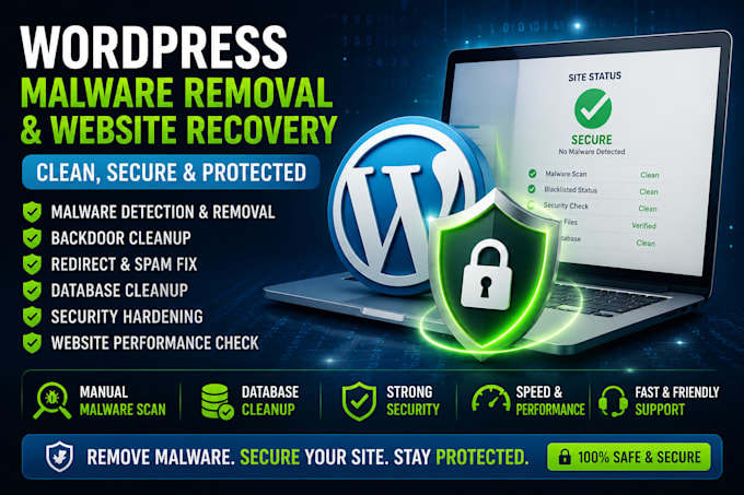 fix hacked wordpress website, remove malware and secure your site