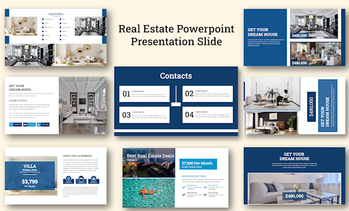 design powerpoint template real estate, company presentation