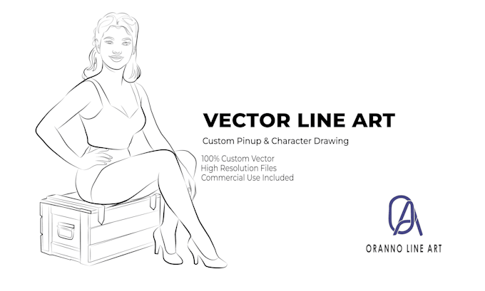 draw custom nsfw line art, pinup illustration, vector art