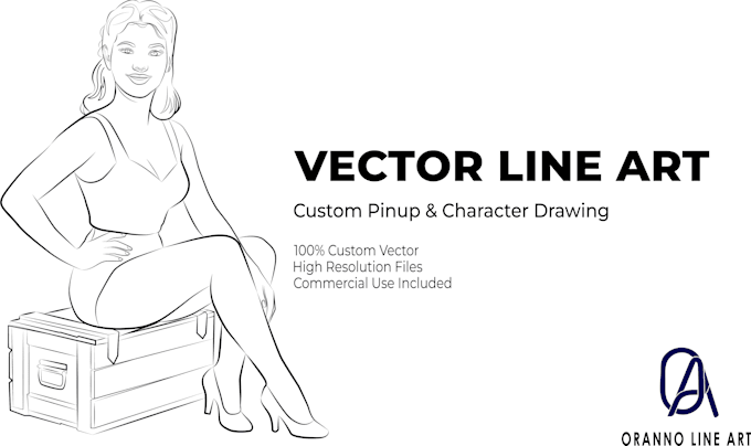 draw custom nsfw line art, pinup illustration, vector art