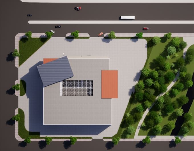 render masterplan, urban and landscape by photoshop