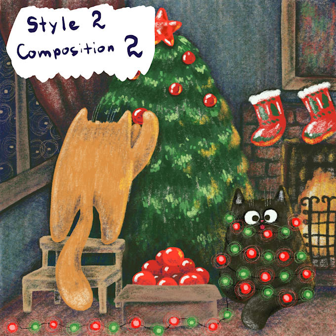 create a cat themed illustration for you
