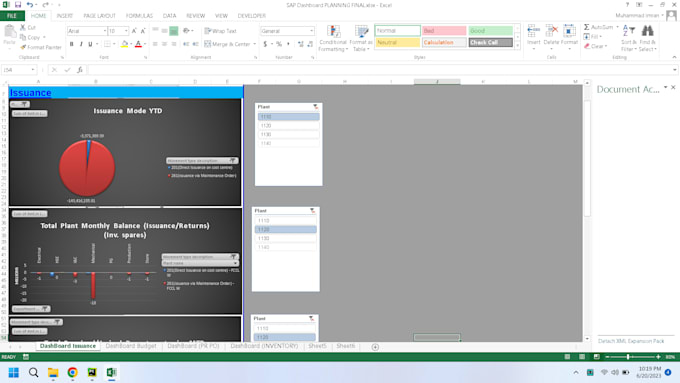 make custom dashboard in excel or powerbi