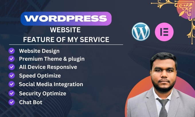 redesign,design duplicate or clone wix to wordpress by elementor pro