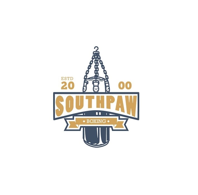 design good looking southpaw boxing logo