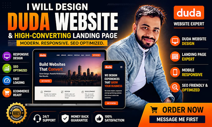 design professional duda website and landing page