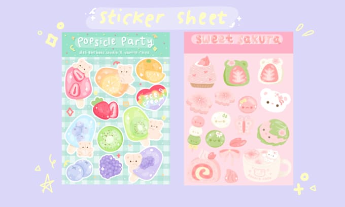 do cute kawaii simple stickers design