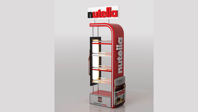 design 3d product display, gondola, podium, counter top, kiosk and others