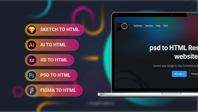 Convert psd to html figma,xd to html, css,javascript responsive web ...