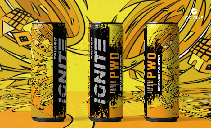 create product packaging design for your energy drink