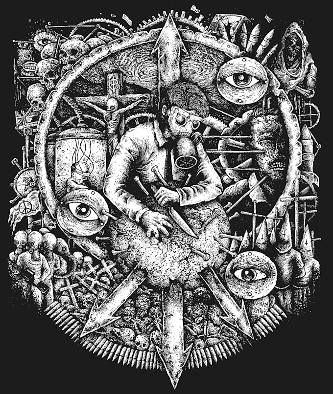 design grindcore artwork for your band tshirt merch