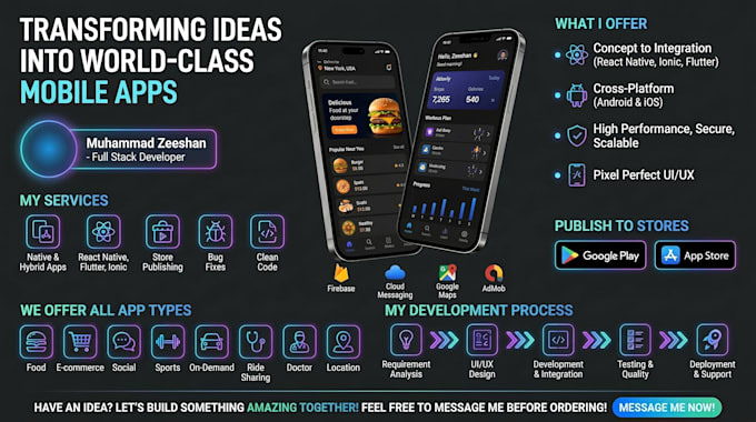 do mobile app development android, IOS, hybrid app for you