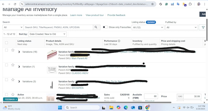 fix amazon parent child listing using flat file