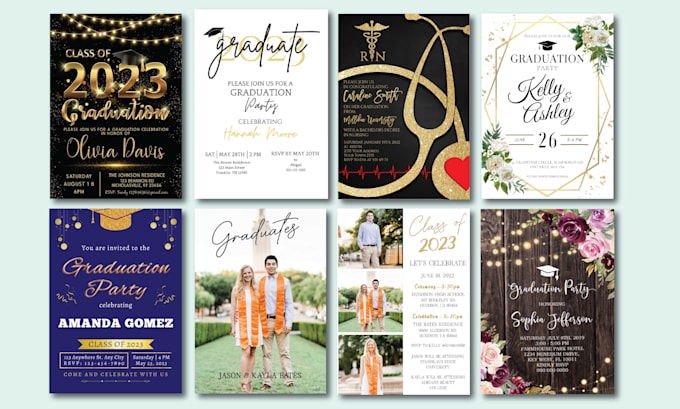 do design graduation party invitation card or announcement card