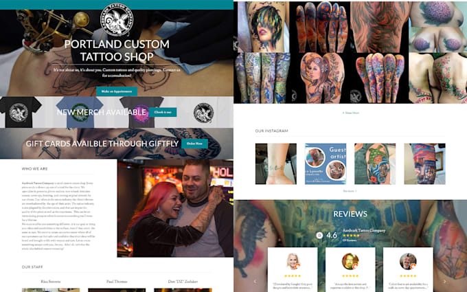 do squarespace website wordpress website tattoo barber website salon website