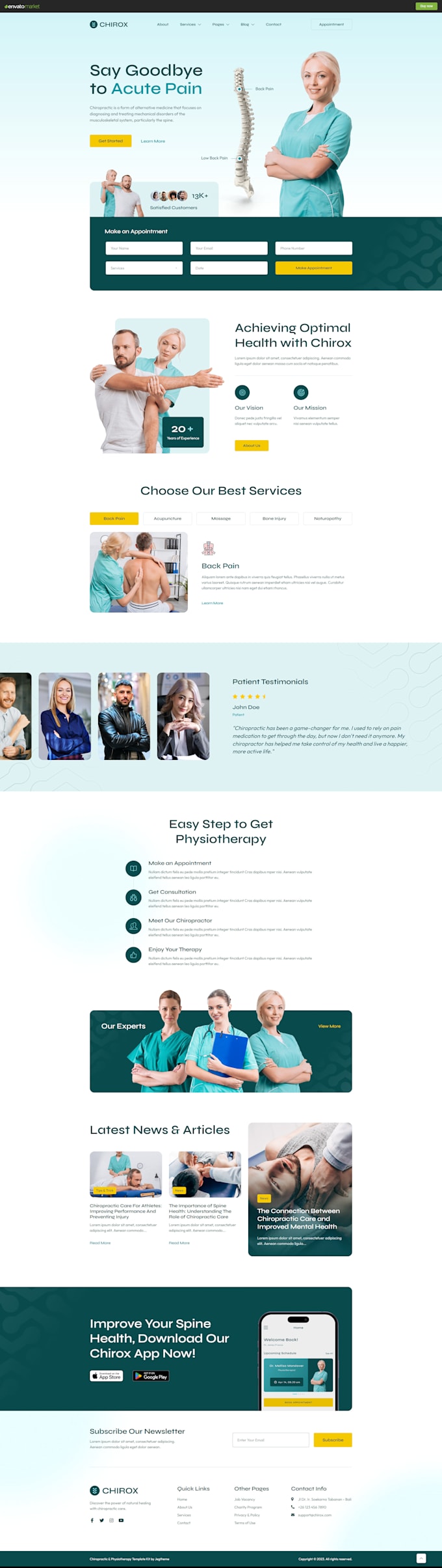 develop a professional chiropractor website for the clinic