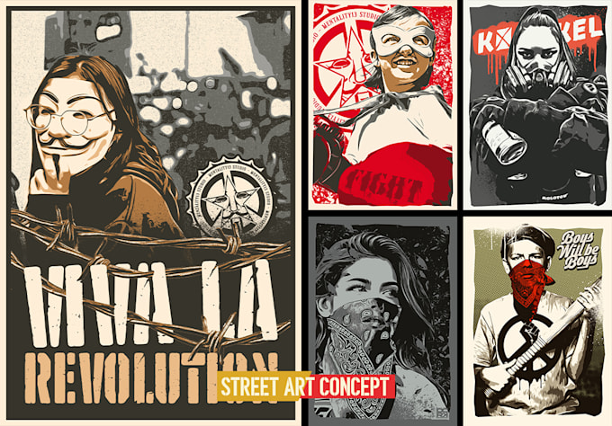 design your photo into a illustration like obey giant