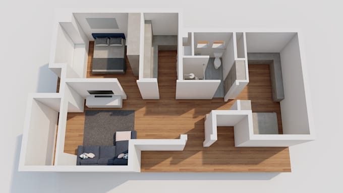 Make 3d floor plan and render visualization by Odityarefa | Fiverr