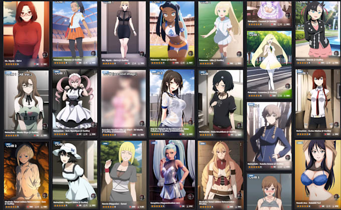 create an anime, video game, manhwa or oc character lora
