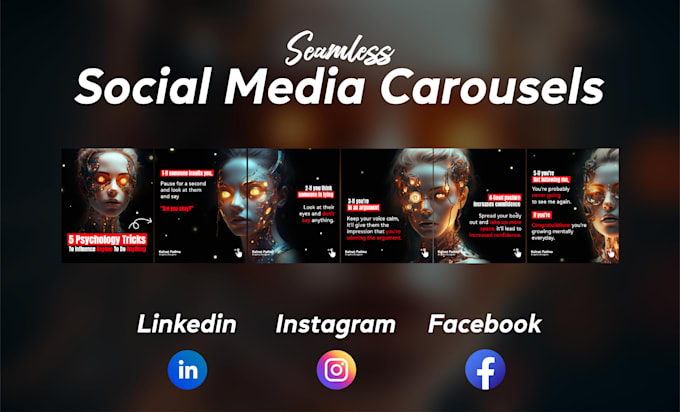 design attractive social media, instagram and linkedin carousels