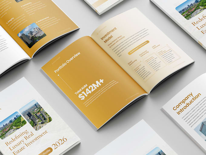 do company profile, brochure design and annual report