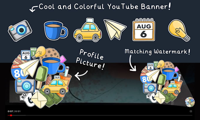 Draw a cartoon banner plus avatar for your youtube channel by ...