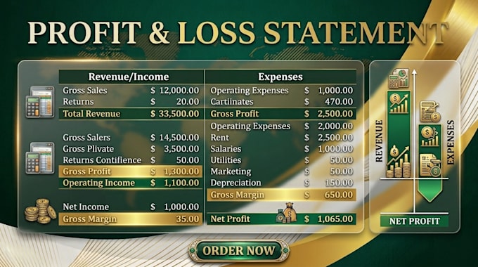 prepare balance sheet, profit and loss, income statement