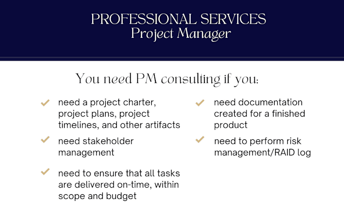 provide project management support for you next project or initiative