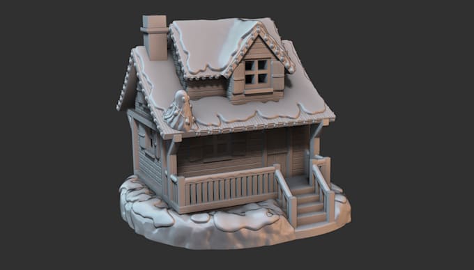 sculpt 3d printable house, furniture and terrain