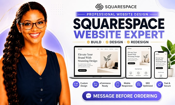 build squarespace website design or redesign squarespace website development