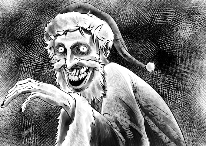 draw dark, horror illustration