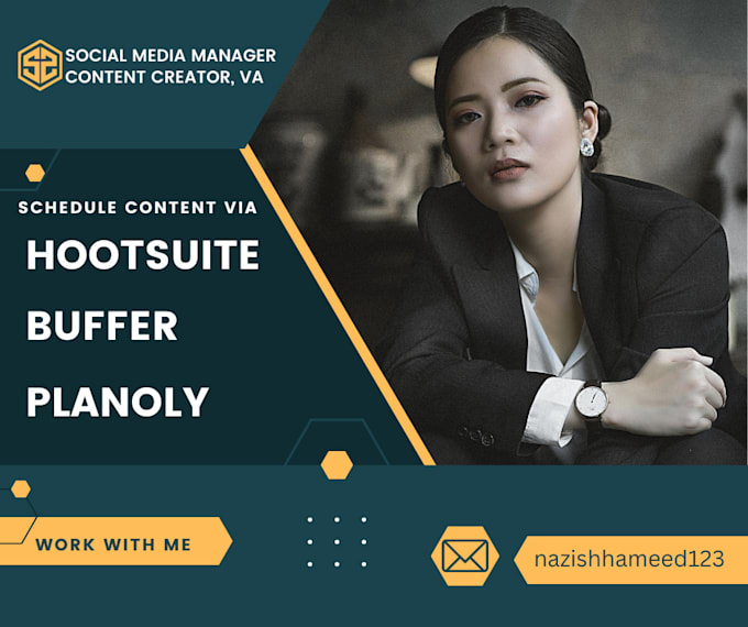 schedule social media posts via hootsuite, buffer, planoly, tailwind