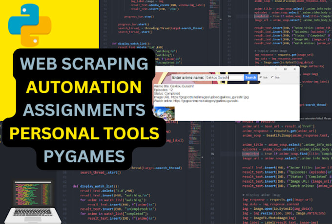 Code your python project or assignment by Miisanne | Fiverr