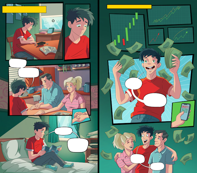 make a colorful comic on any topic