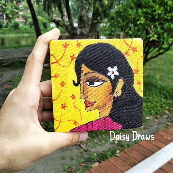draw on canvas using acrylic colors