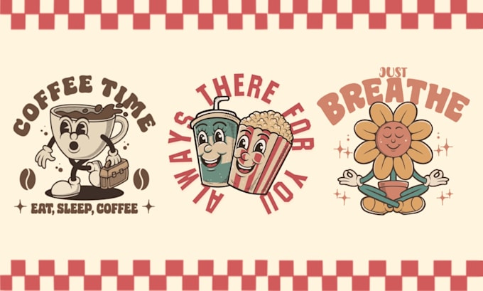 vintage and retro style logo character design