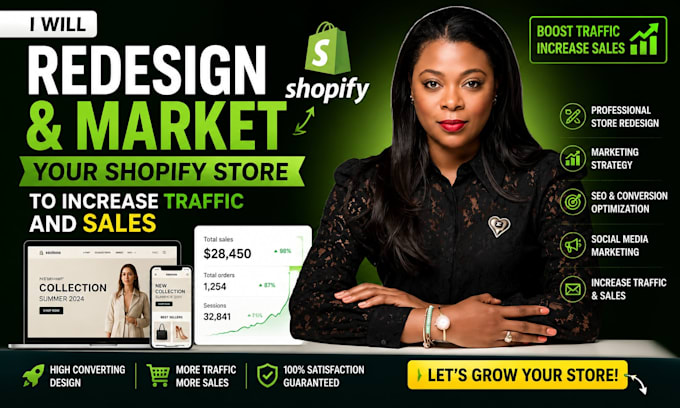 redesign and market your shopify store to boost traffic and sales