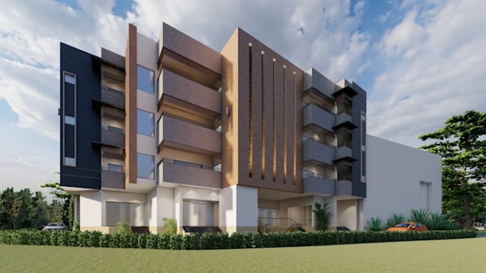 design architecture autocad floor plan and rendering