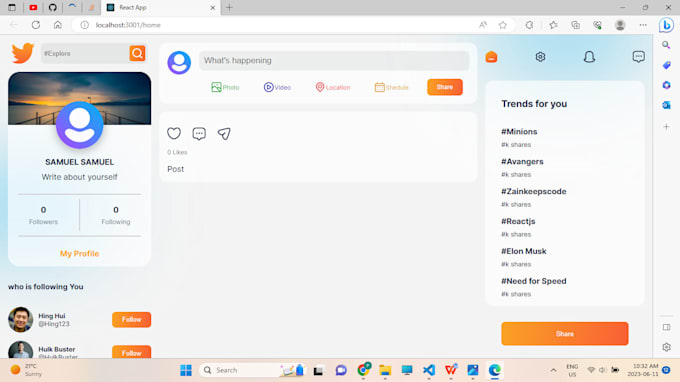 design responsive websites using html, CSS, javascript, and react