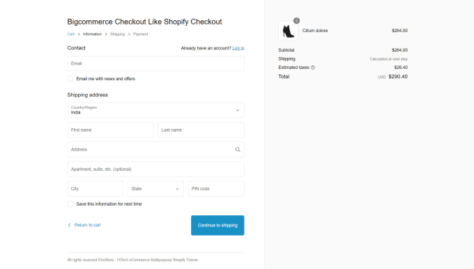 do shopify checkout in bigcommerce stores